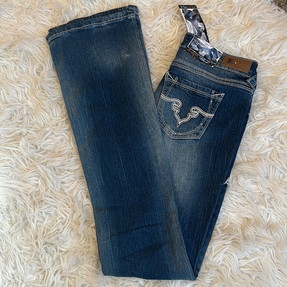 Royal Blue Women's Blue Jeans Boot Cut Long